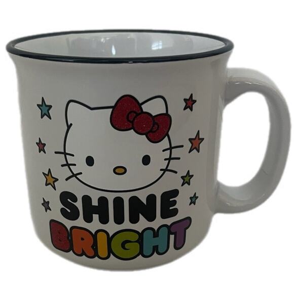 Kawaii Sanrio Hello Kitty Shine Bright Rainbow Stars Ceramic Coffee Mug Cup - Picture 1 of 6